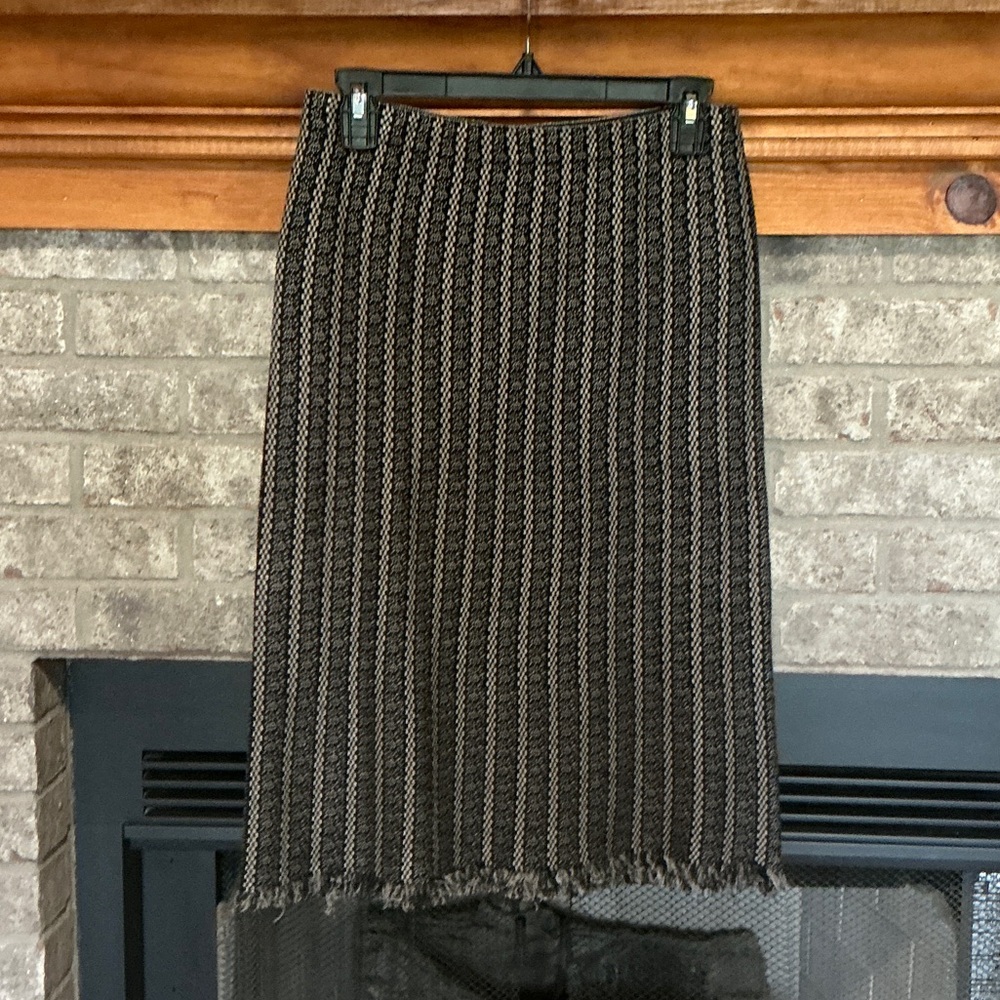 Milano Black and Brown Tweed Pencil Skirt